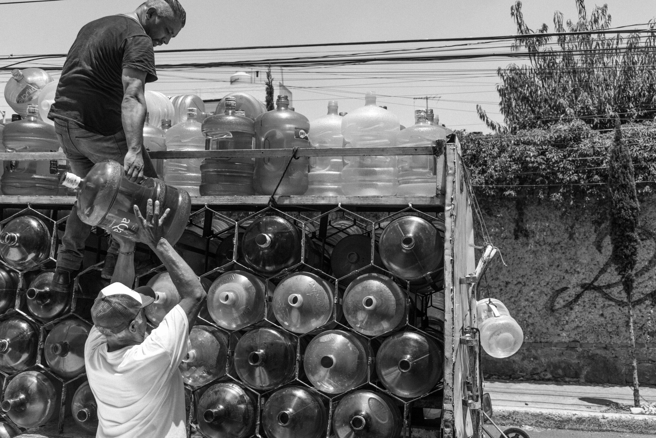 Each gallon of water is sold for 100 pesos (about $5), May 25, 2024.