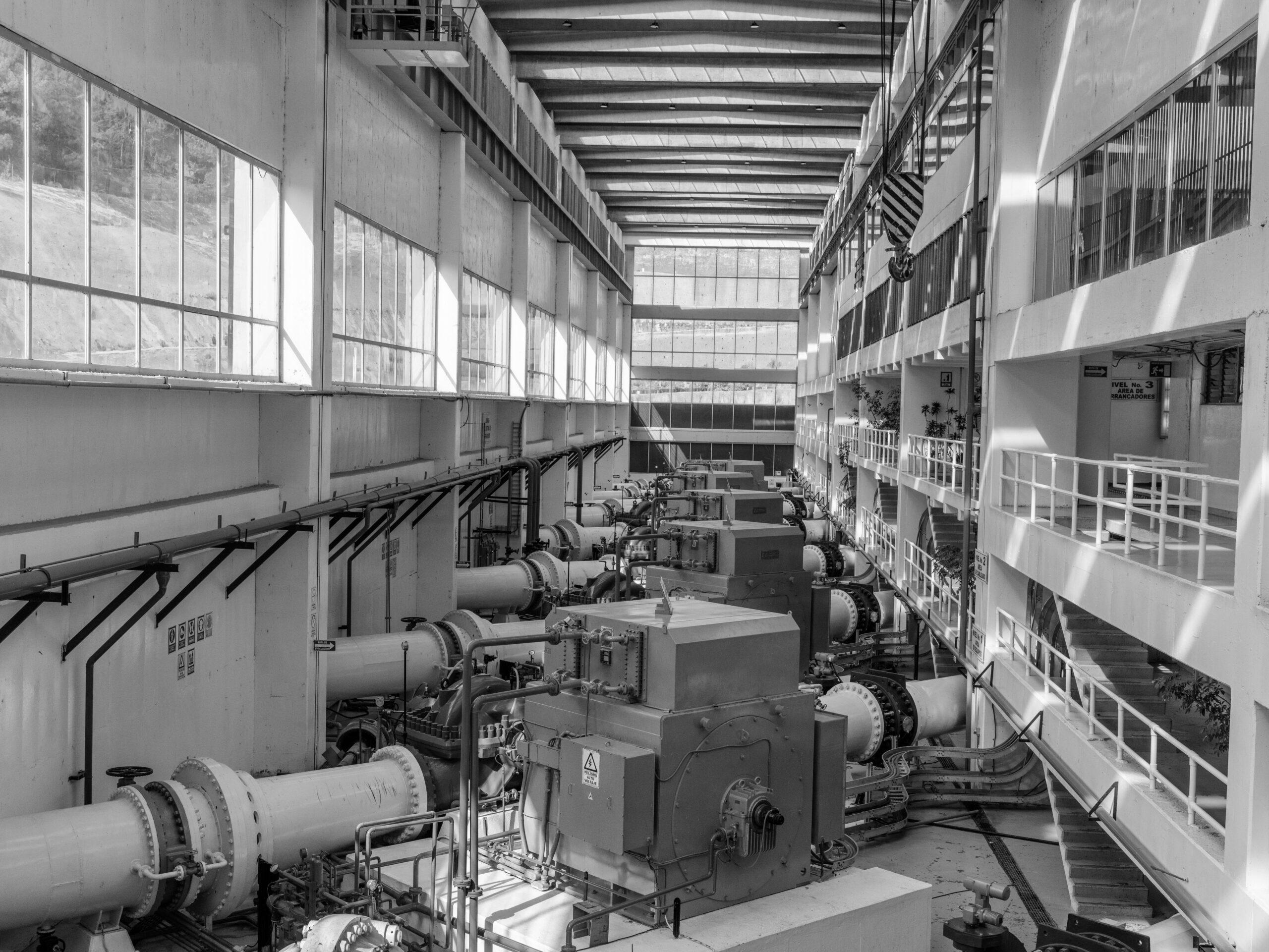 Several pumping engines at the beginning of the Cutzamala system, May 8, 2024.